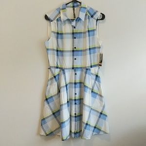 NWT Sweet plaid Julian Taylor dress with belt